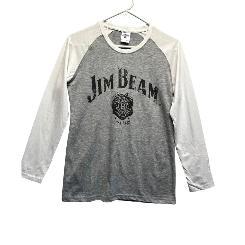 Jim Beam Women Jersey T Shirt Cotton Medium Graphic Tee Henley